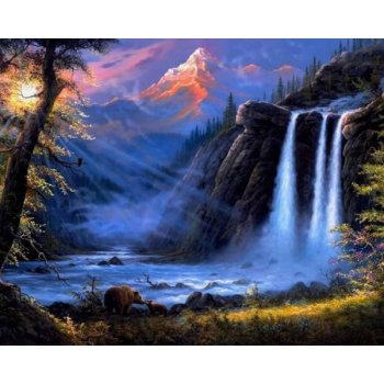 Diamond Painting, Bild, 50 x 40 cm Wasserfall