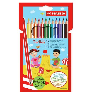 Dreikant-Buntstift - STABILO Trio dick - 12+1 Promo Pack...