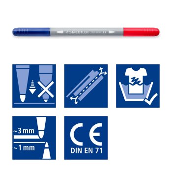 STAEDTLER Doppelfasermaler 10er Etui – 20 Farben