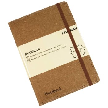 DONAU Notizbuch aus recyceltem Leder A5