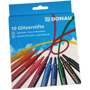 DONAU Fasermaler Glitter 10er