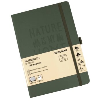 DONAU Notizbuch A5 für Outdoor Aktivitäten olive