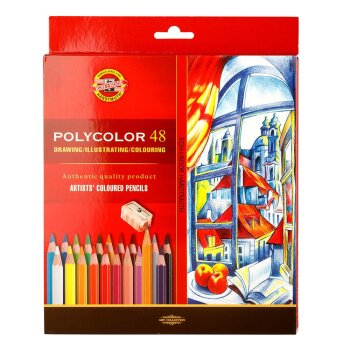 KOH-I-NOOR POLYCOLOR Künster-Buntstifte 48er Set + 2...