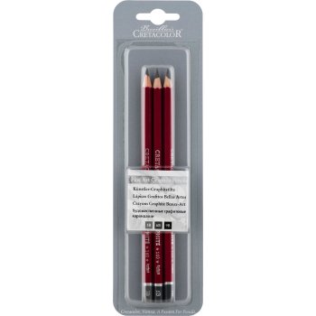 CRETACOLOR CLEOS Fine Art Graphite Pencils 3-teilig 3B /...