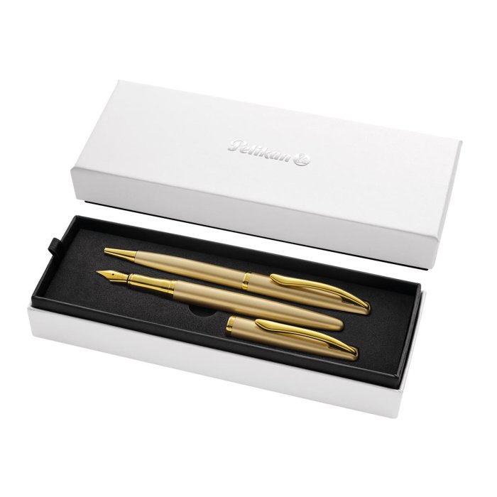 Pelikan Schreibgeräte Set Füllhalter und Kugelschreiber Jazz Noble Elegance Gold