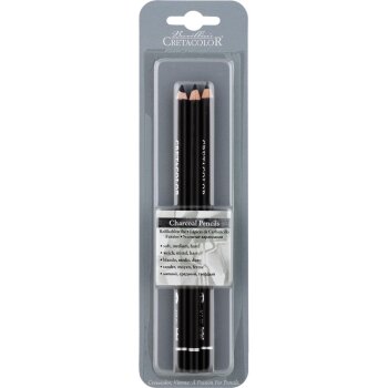 CRETACOLOR Reißkohlestift weich,mittel, hart