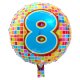 Folienballon 43 cm 1 Stück Happy Birthday 8. Geburtstag