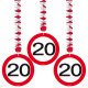 Folat 20. Geburtstag Hängedeko Verkehrsschild - 3 Stück