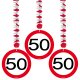 Folat 50. Geburtstag Hängedeko Verkehrsschild - 3 Stück