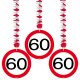 Folat 60. Geburtstag Hängedeko Verkehrsschild - 3 Stück