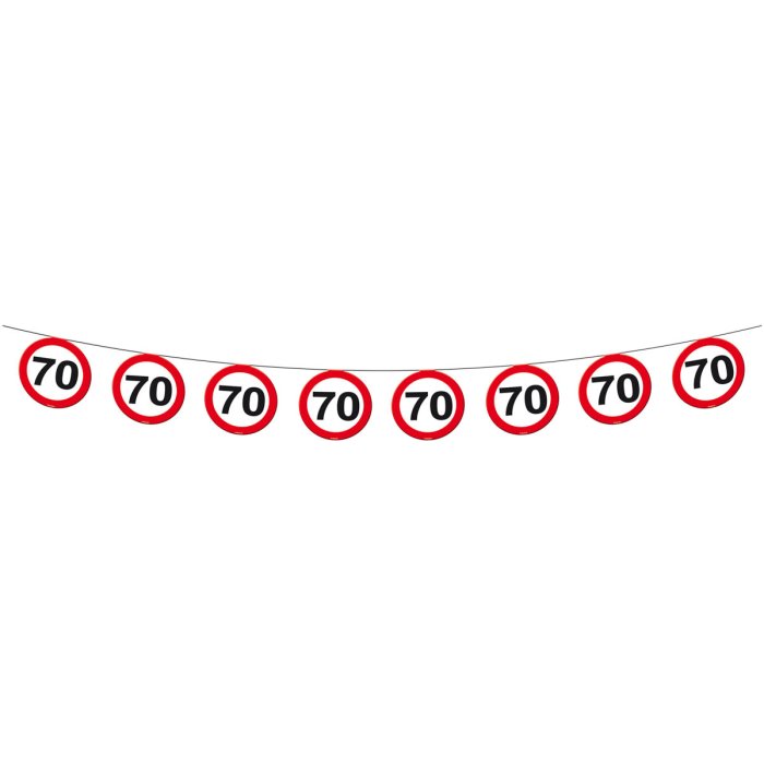 Folat girlanda - 12 m - 70. narodeniny - dopravná značka