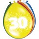 Ballon 30 cm 8 Stück - Happy Birthday 30. Geburtstag bunt