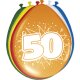 Ballon 30 cm 8 Stück - Happy Birthday 50. Geburtstag bunt