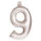 Folat Aufblasbare Zahl 9 Silber