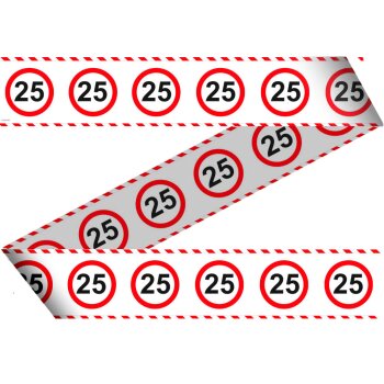 Folat 25. Geburtstag Absperrband Verkehrsschild  - 15 Meter
