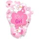 Folat Babyfuß „It‘s a Girl!“ Ballon Geburt - 46x70cm