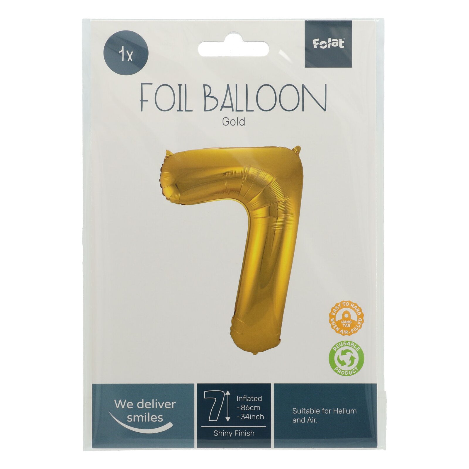 Folienballon Zahl 2 In Gold – 86 Cm (34 Zoll), Für Luft Oder Helium, Selbstschließendes Ventil