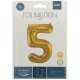 Folat Goldener Folienballon Ziffer / Zahl 5 - 86 cm