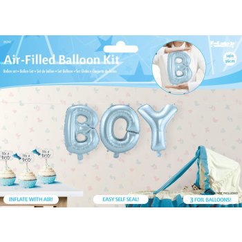 Folat Folienballon-Set Babyblau Junge