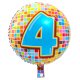 Folat Folienballon 43 cm 1 Stück Happy Birthday 4 Jahre unverpackt