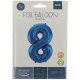 Folat Blauer Folienballon Ziffer / Zahl 8 - 86 cm