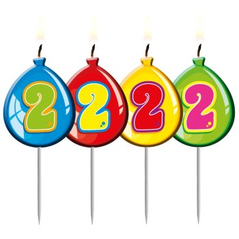 Folat Kerze Geburtstagsballon Ziffer / Zahl 2
