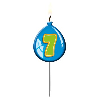 Folat Kerze Geburtstagsballon Ziffer / Zahl 7