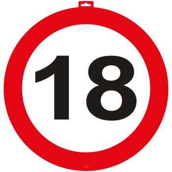 Folat 18. Geburtstag Türschild Verkehrsschild - 47cm