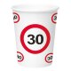 Party Pappbecher 350 ml 8 Stück 30. Geburtstag Verkehrsschild