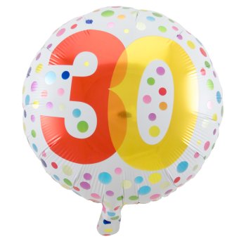 Folat 30. Geburtstag Folienballon Happy Bday Dots - 45 cm