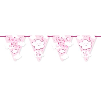 Folat vlajková reťaz - ružová - babyshower...