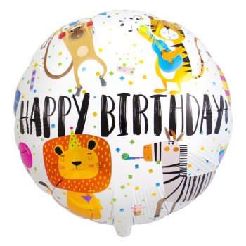 Folat Folienballon Happy Birthday! Tiere - 45cm