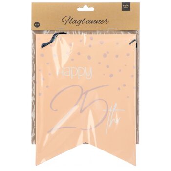Folat vlajková reťaz - Elegant Lush Blush - 25. narodeniny - 6 metrov