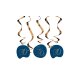 Folat visiaca dekorácia - Elegant True Blue - číslo / číslica 30 - 5 ks