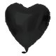Folat Folienballon Herzförmig Schwarz Metallic Matt - 45 cm