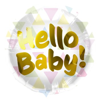 Folat Folienballon Hello Baby! Mehrfarben Dreiecke - 45cm