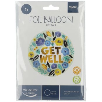 Folat Folienballon Gute Besserung Blumen - 45 cm