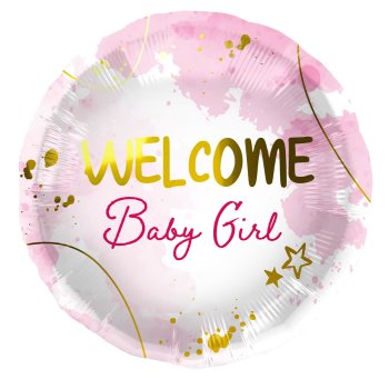 Folat Folienballon Welcome Baby Girl Pink - 45 cm