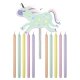 Folat Kerzen Unicorns & Rainbows 10cm - 11 Stück