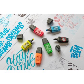 Textmarker - STABILO BOSS MINI by Snooze One - 3er Pack - grün, pink, orange