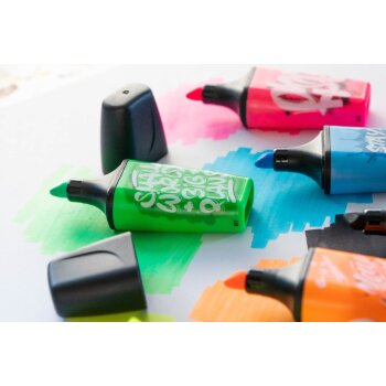 Textmarker - STABILO BOSS MINI by Snooze One - 3er Pack - grün, pink, orange