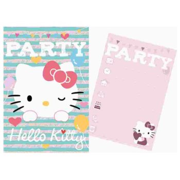 5-teiliges Party Einladungkarten-Set Hello Kitty