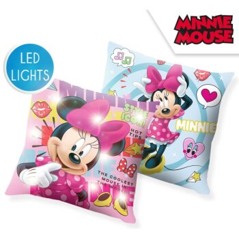Dekokissen Polyester 40 x 40 cm mit LED "Minnie...