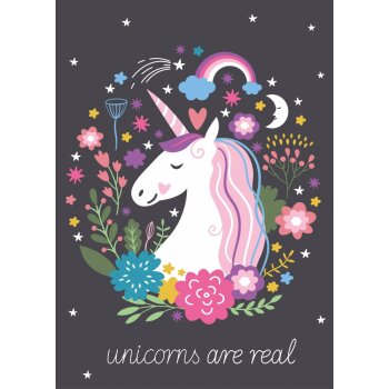 Kuscheldecke / Fleecedecke 100 x 140 cm Unicorn real