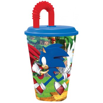 Trinkbecher mit Trinkhalm 430ml "Sonic the...
