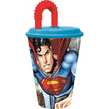 Trinkbecher mit Trinkhalm 430ml "Superman"