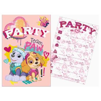 5-teiliges Party Einladungkarten-Set Paw Patrol...