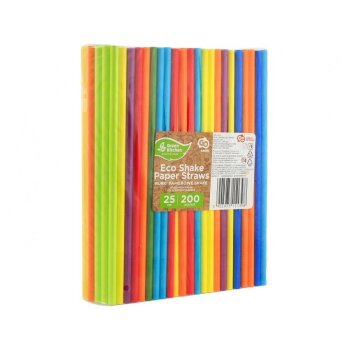 Papierstrohhalme 200er Set Rainbow Colors