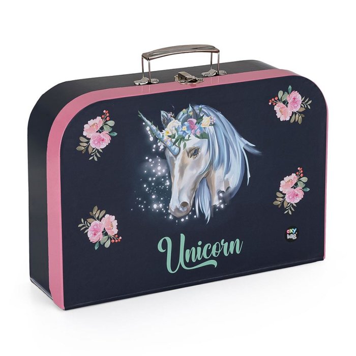 oxybag Detský lamino kufrík - 34 cm - Unicorn Flower