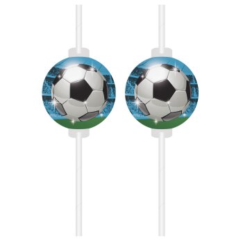Papierstrohhalme 4er Set Fussball